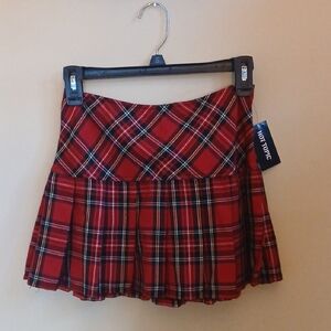 Hot Topic Plaid Red Mini Skirt